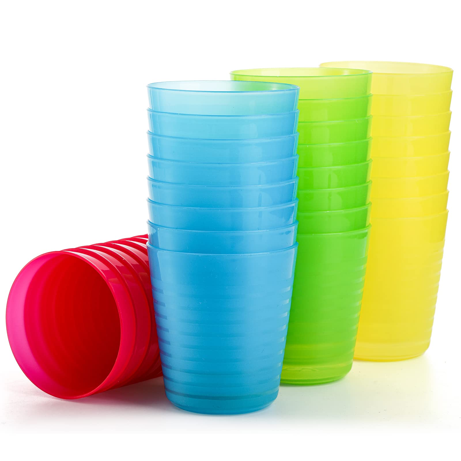 Dicunoy translucent striped cups show water level for easy monitoring.