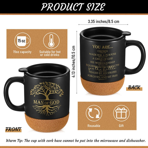 Didaey 15oz ceramic Christian coffee mug in black design for daily use.