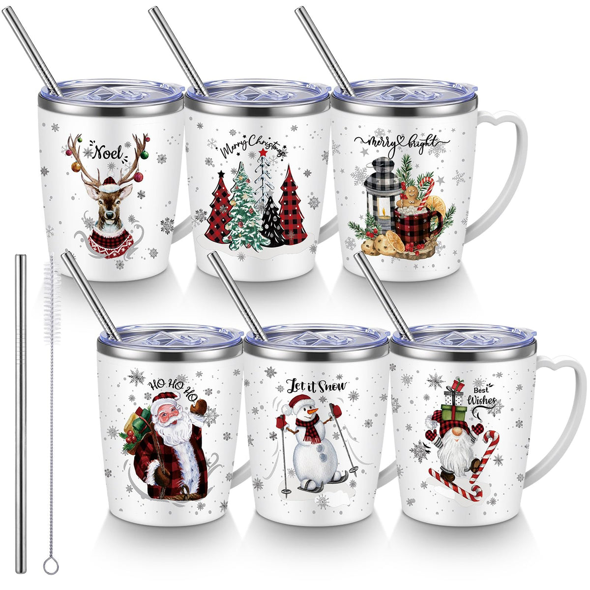 Didaey Christmas Mugs 11oz with festive designs, ideal for holiday gatherings.