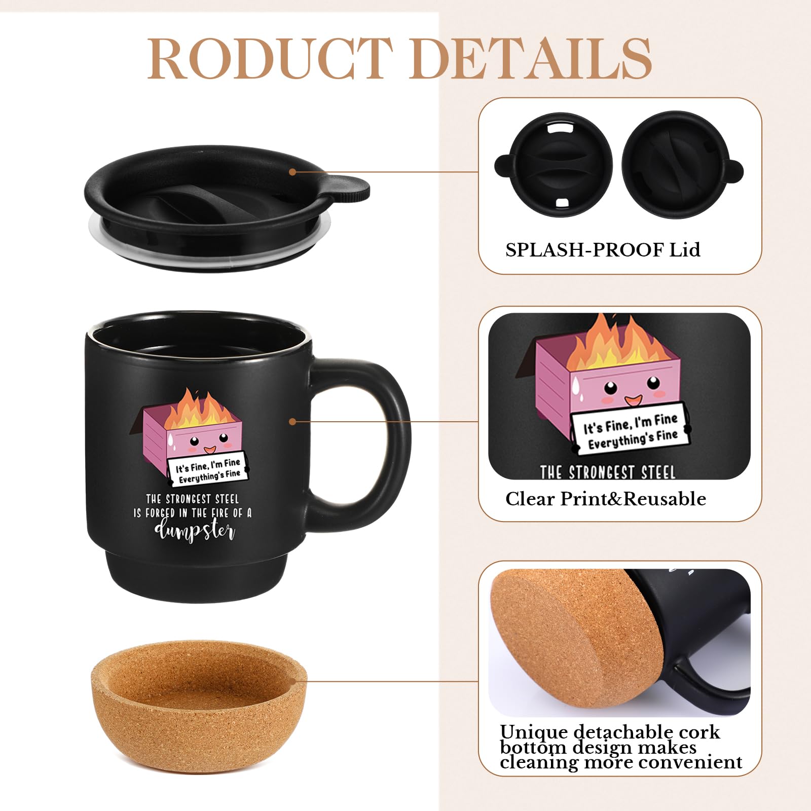 Didaey dumpster fire mug design 3, bold desk decor and gifting option