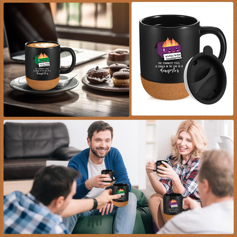 Didaey dumpster fire mug design 6, dishwasher-safe and microwave-friendly