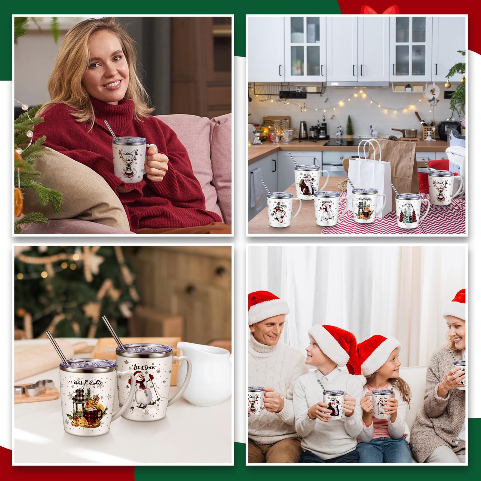 Didaey Heart-handle mug offers comfortable grip and holiday cheer.
