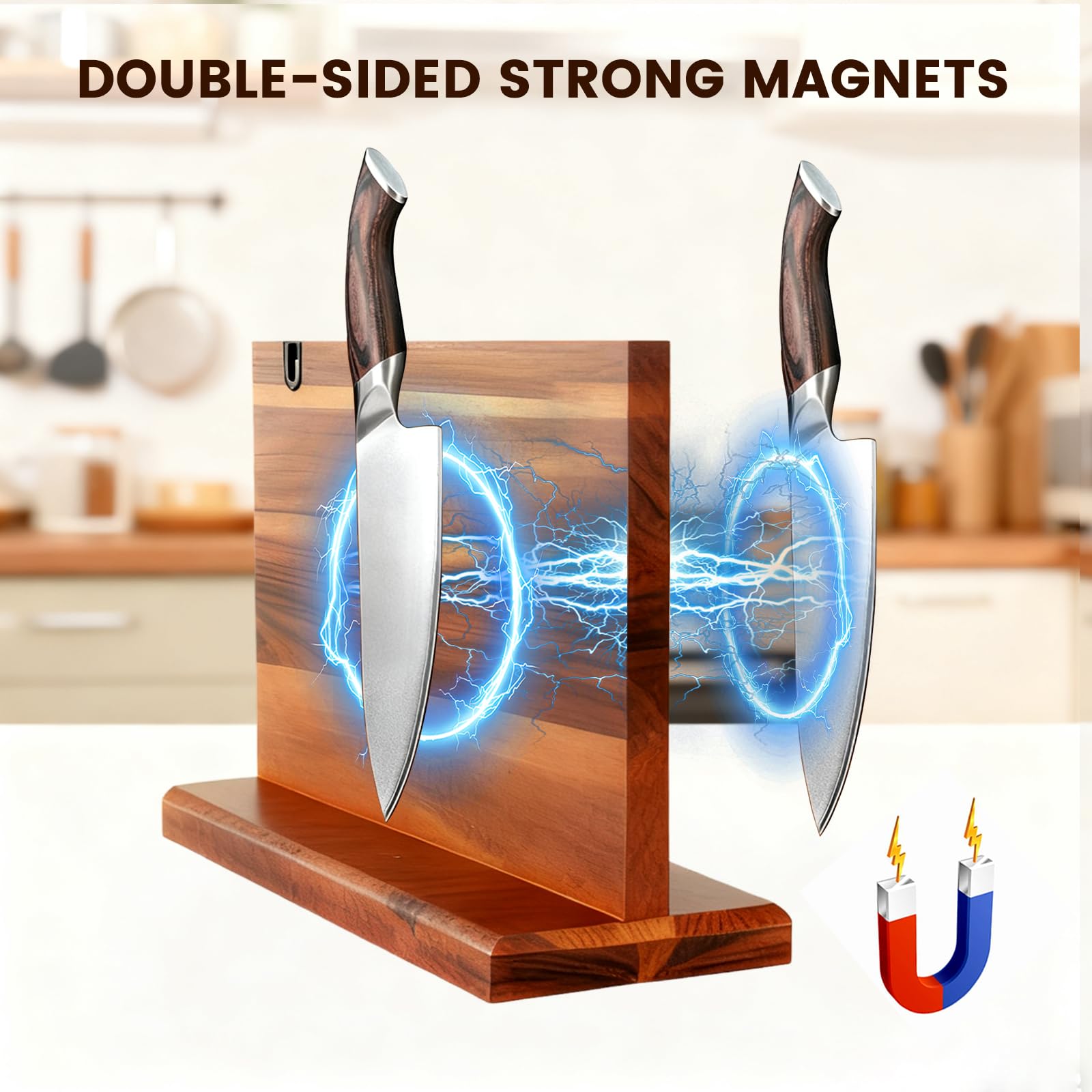 Didforu neodymium magnets securely hold chef and paring knives