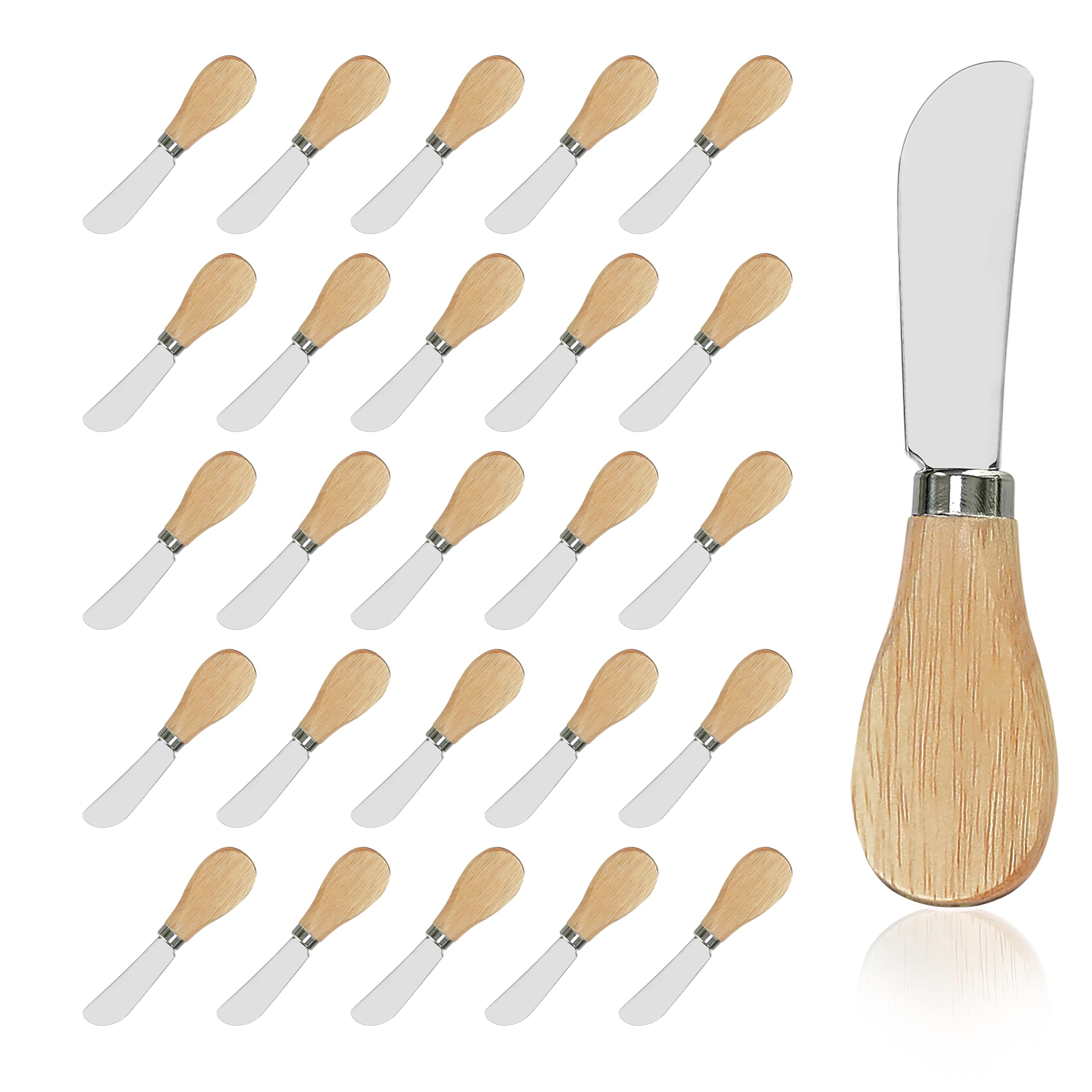 DIFENLUN cheese spreader set with wooden handles for easy jam and cheese spreading