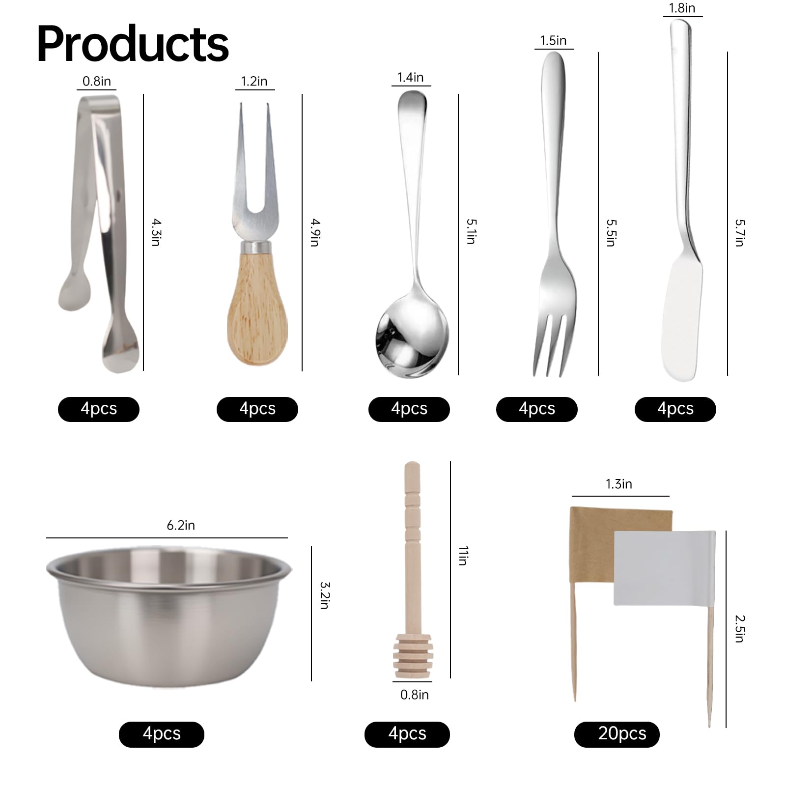 DIFENLUN mirror-polished cheese knife blades for a sleek grazing board look.
