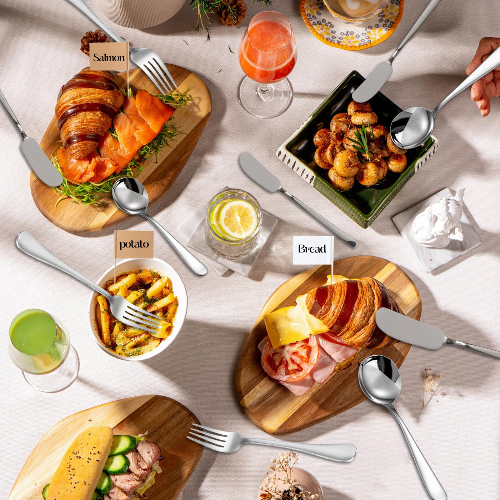 DIFENLUN stainless-steel dipping bowls for dips and sauces at parties.
