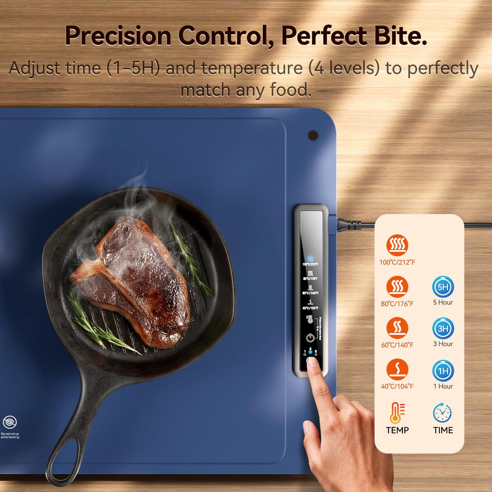 DIGIX four temperature settings for precise warming and defrosting