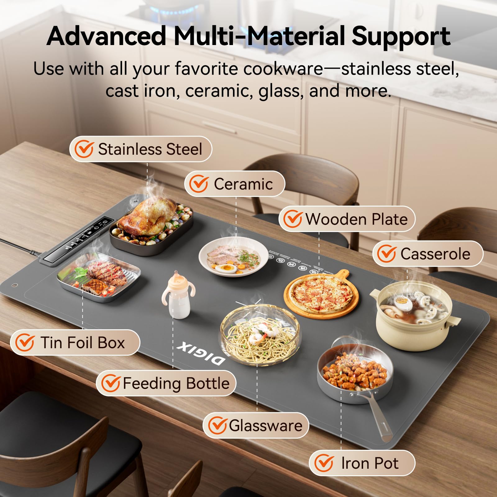DIGIX StableBase technology keeps the unit steady on countertops.