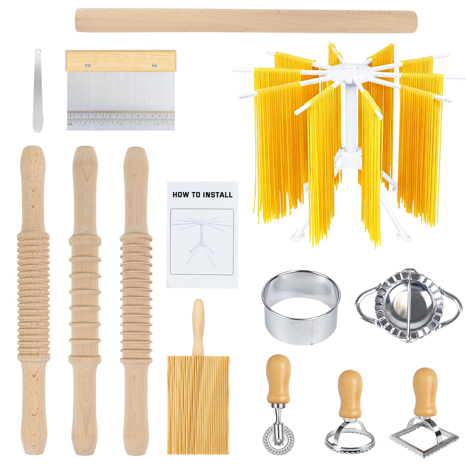 DigNew 13pcs pasta making kit for easy, at-home pasta crafting.