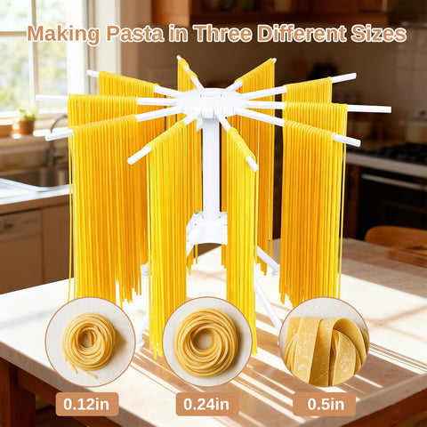 DigNew three-size threaded rolling pins for precise pasta thickness.