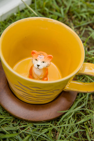 DIHOclub Ceramic mug suits hot or cold drinks with tiger charm.