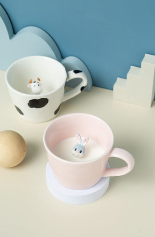 DIHOclub Pink bunny mug enhances morning routines.