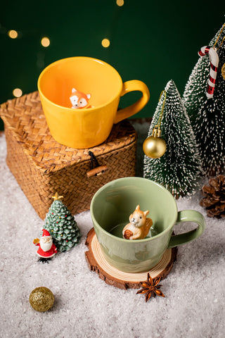 DIHOclub Squirrel mug suits coffee, tea, or milk in a 12-ounce cup.