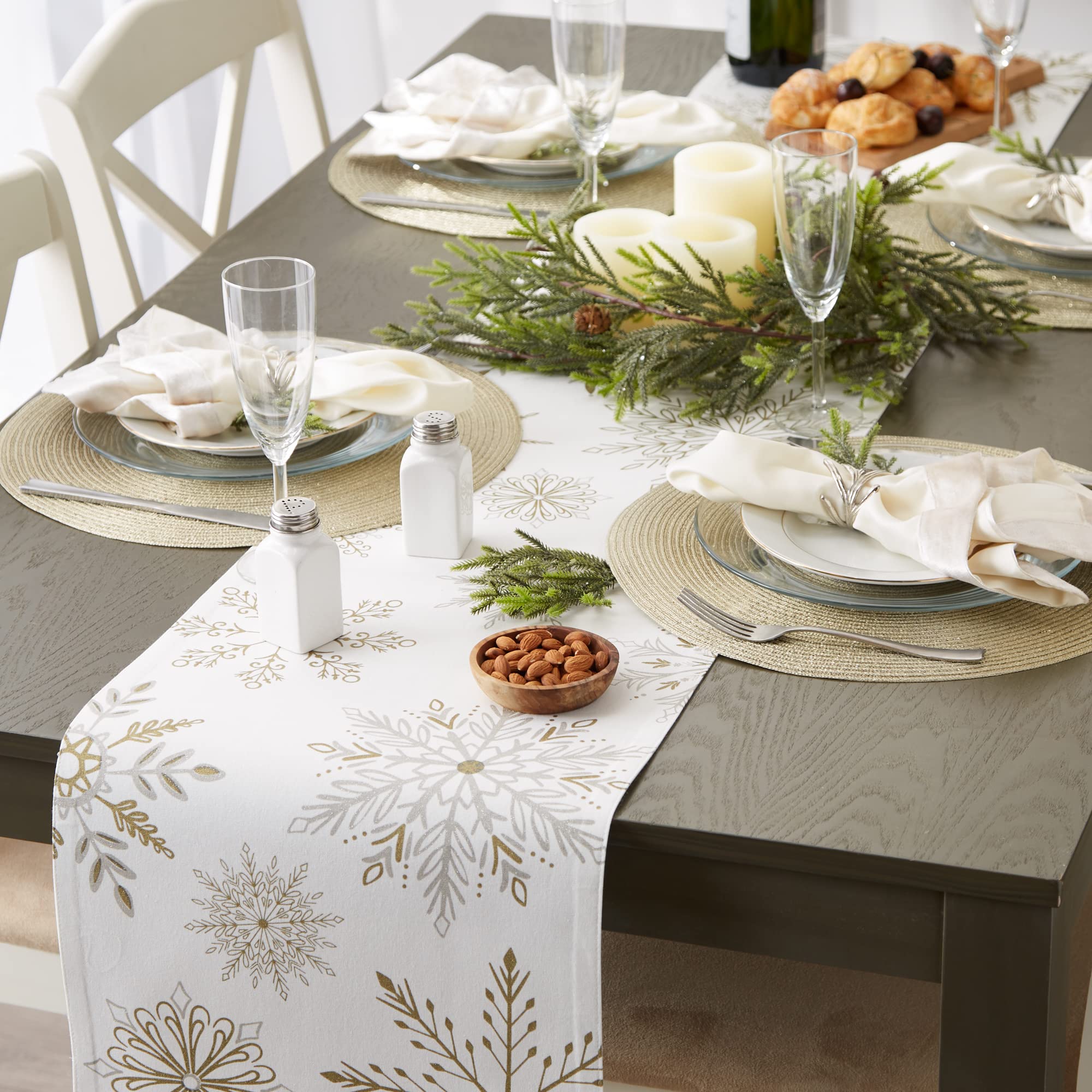 DII 14x72 table runner provides versatile fit for dining tables.