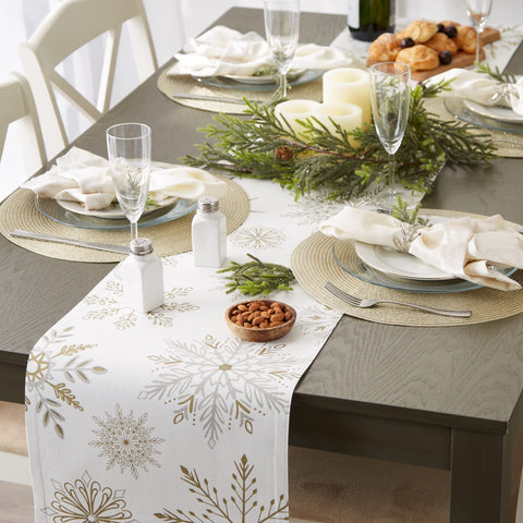 DII 14x72 table runner provides versatile fit for dining tables.