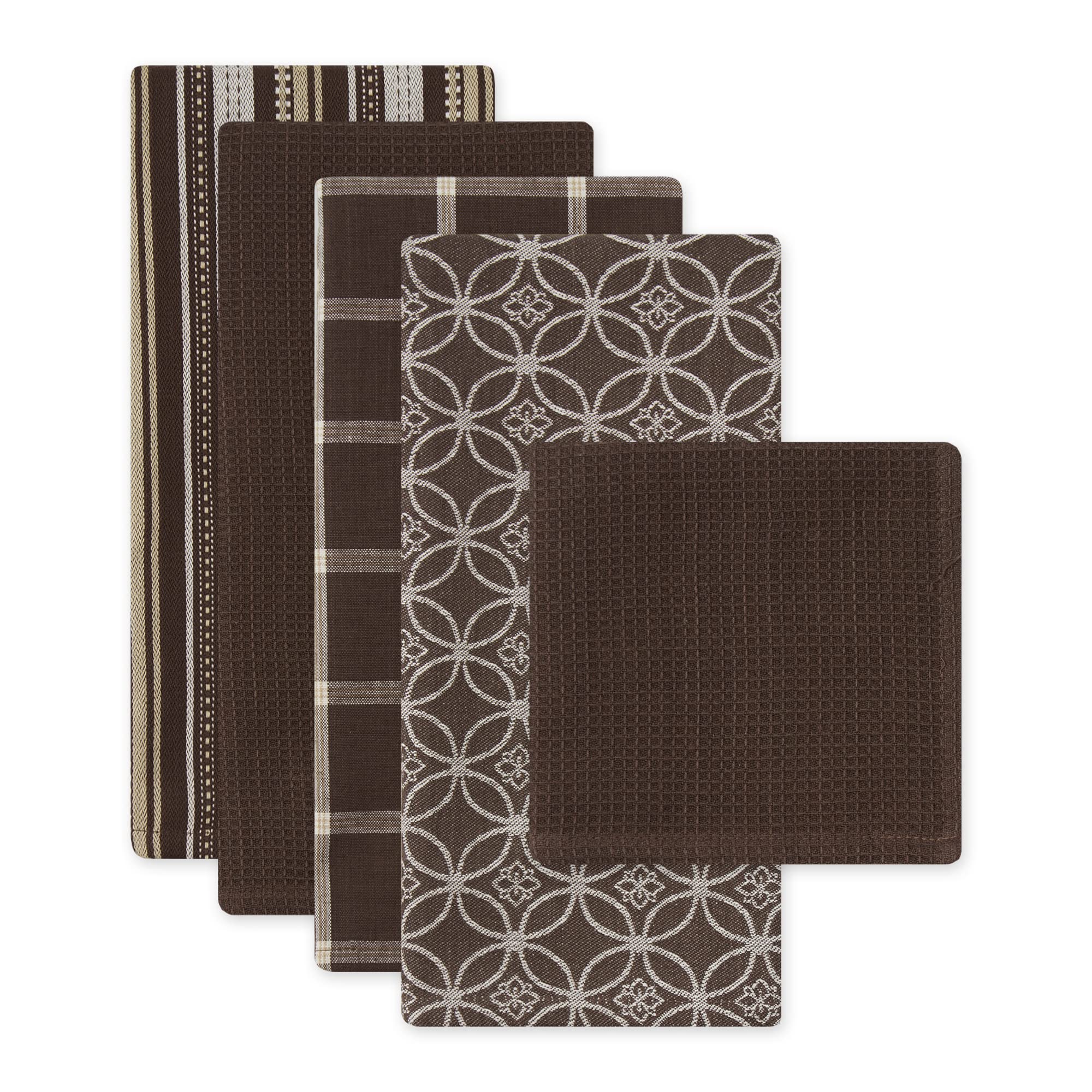 DII assorted woven kitchen dishtowels 18x28 pattern 02 ideal for mess cleanup and dish drying