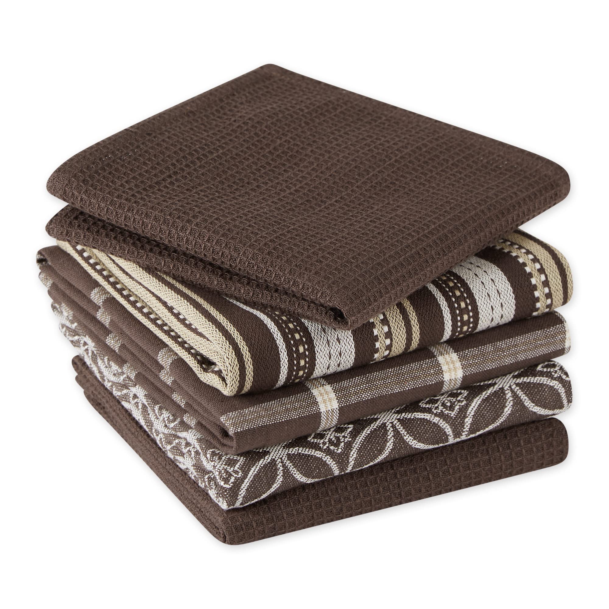 DII assorted woven kitchen dishtowels 18x28 pattern 03 soft cotton weave for easy care