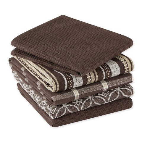 DII assorted woven kitchen dishtowels 18x28 pattern 03 soft cotton weave for easy care