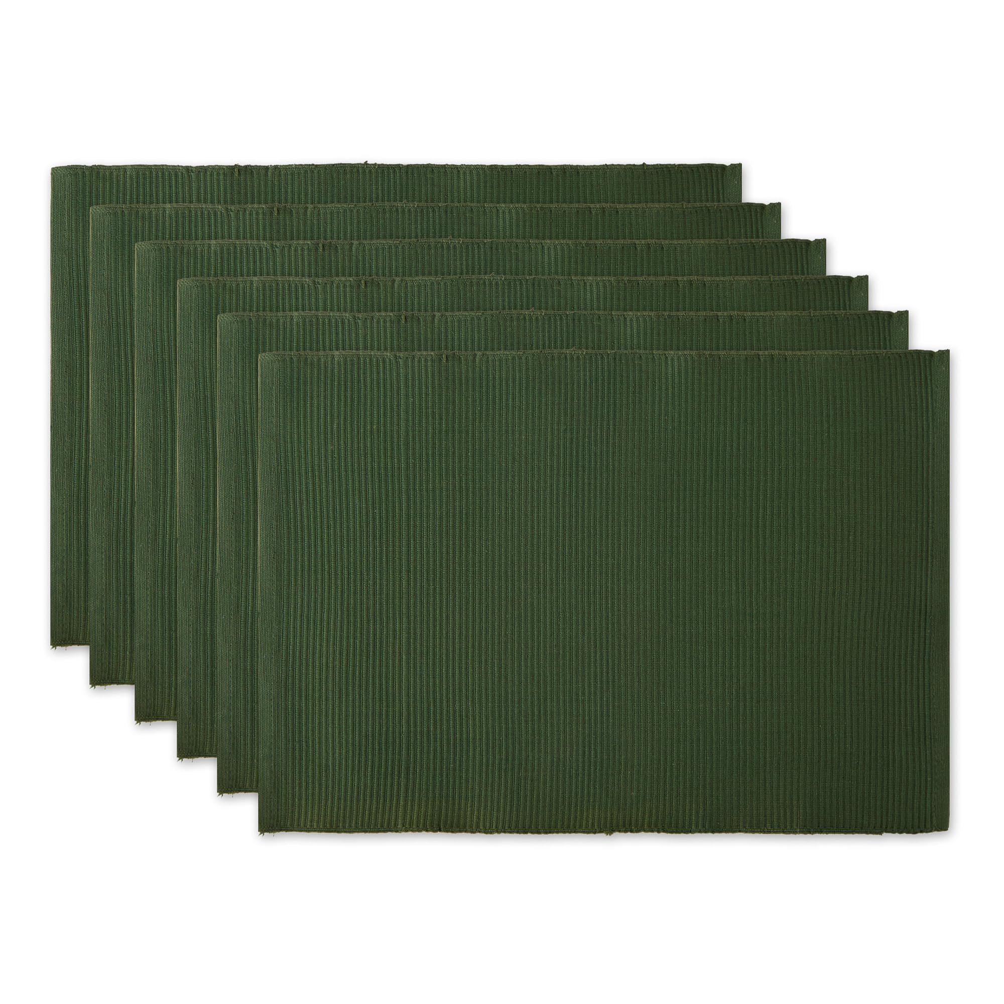 DII basic ribbed placemat 13x19 in dark green, durable dining essential for everyday meals