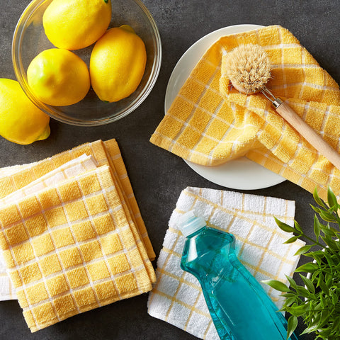 DII yellow dishcloths 12x12 provide fast-drying performance after meals