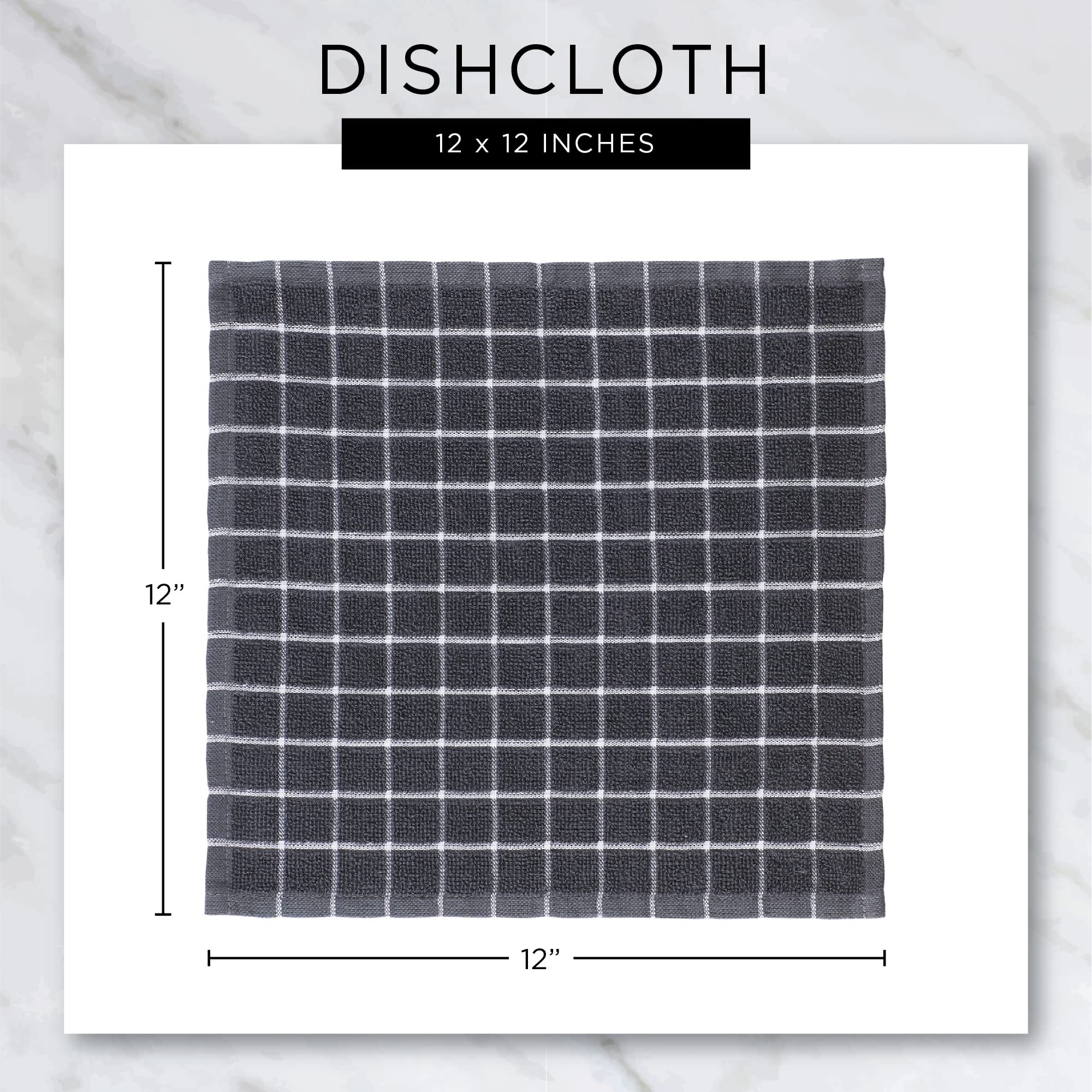 DII Basic Terry Dishcloths in windowpane pattern ready for camping and garage tasks