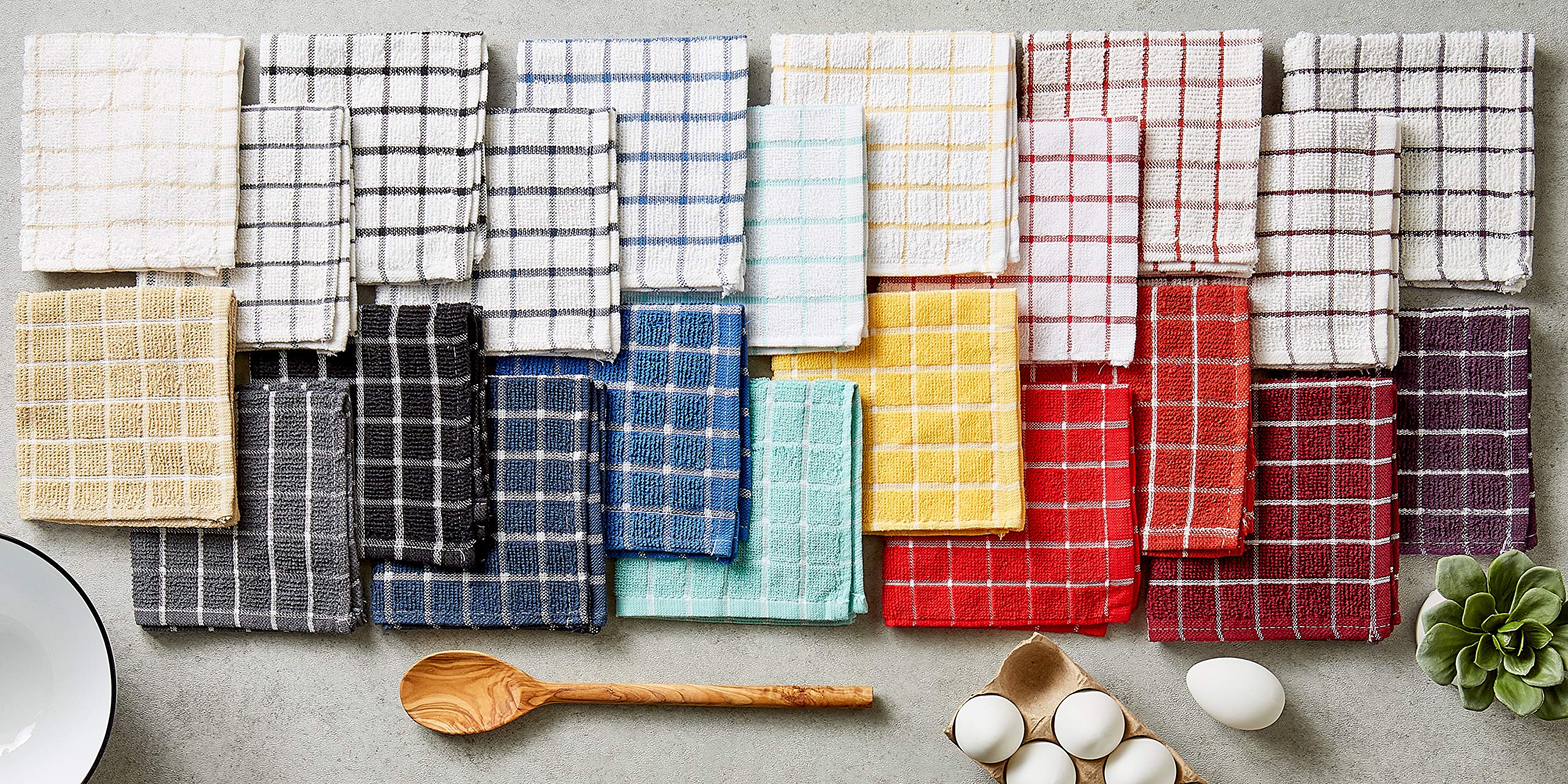 DII yellow windowpane dishcloths dry glassware without lint and fibers