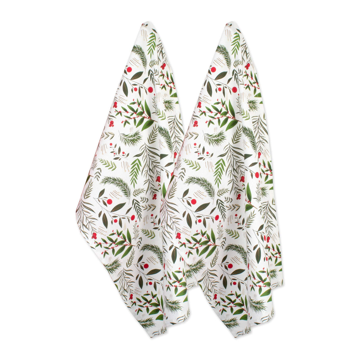 DII Christmas kitchen towel set with floral pattern for quick drying