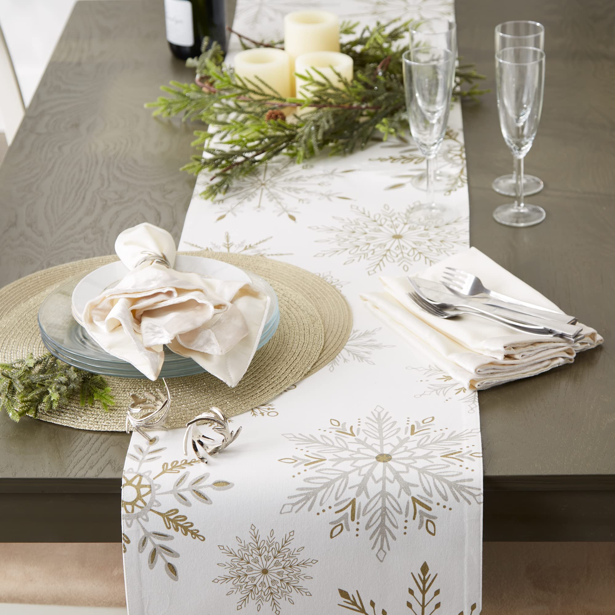 DII cotton table runner offers easy care while elevating holiday décor.