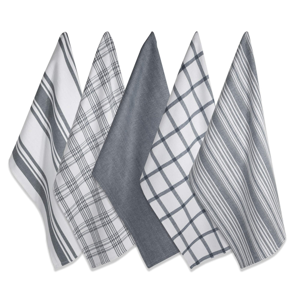 DII dish towels 18x28 folded gray for quick, thorough dish drying.