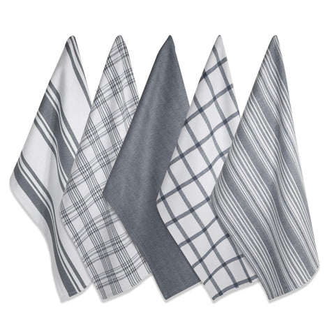 DII dish towels 18x28 folded gray for quick, thorough dish drying.
