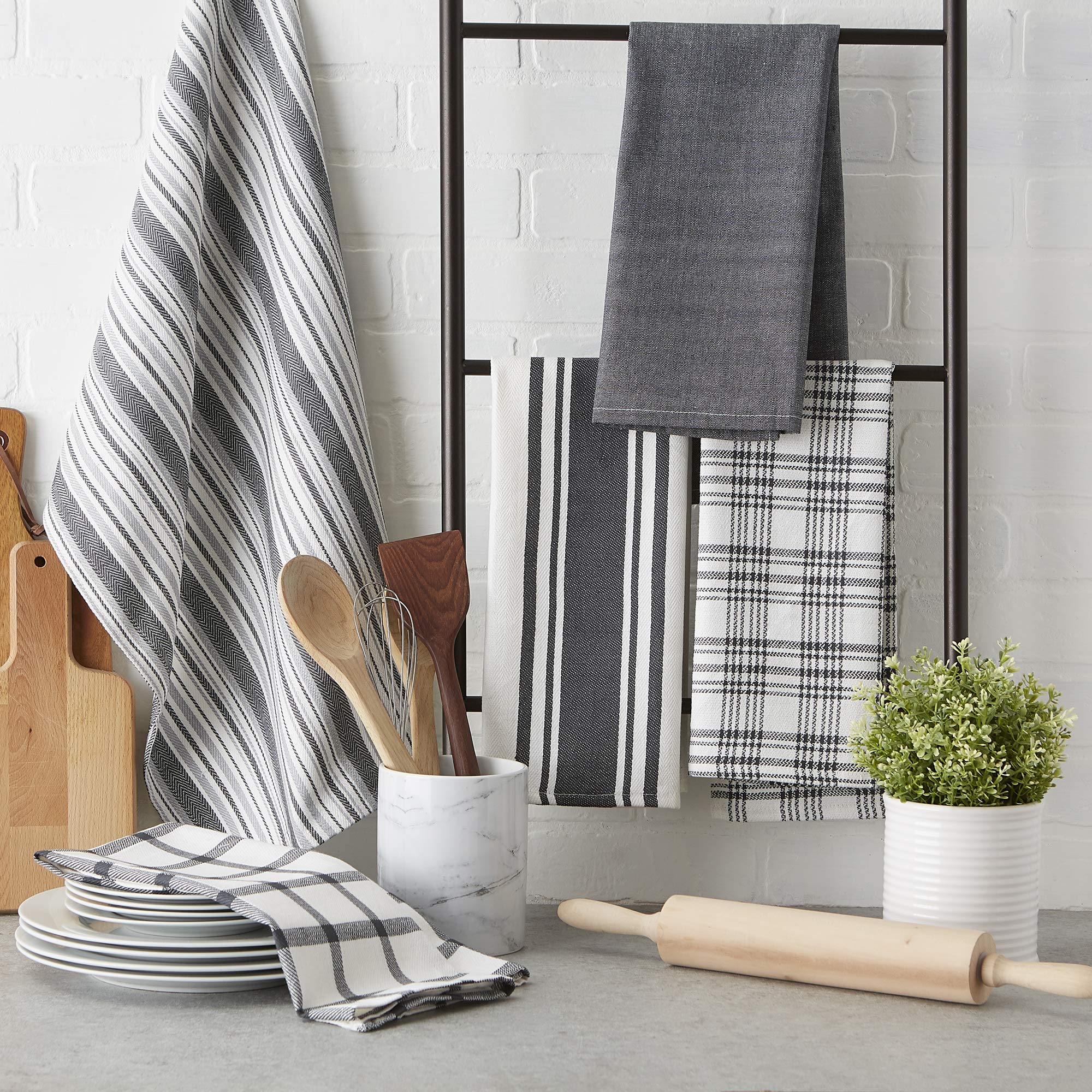 DII dish towels on a gray counter for fast countertop cleanup.