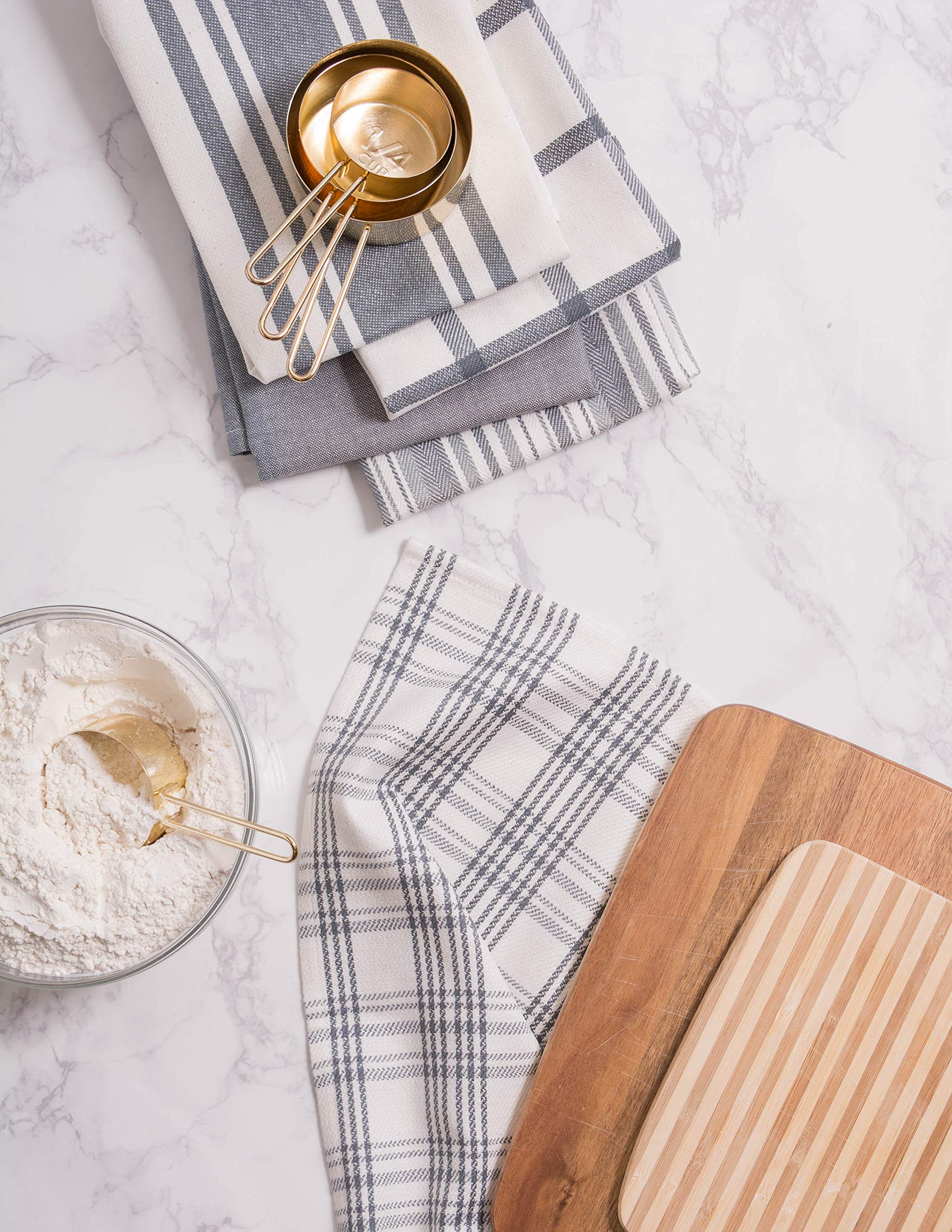 DII woven cotton towels gray designed to tackle grease and spills.