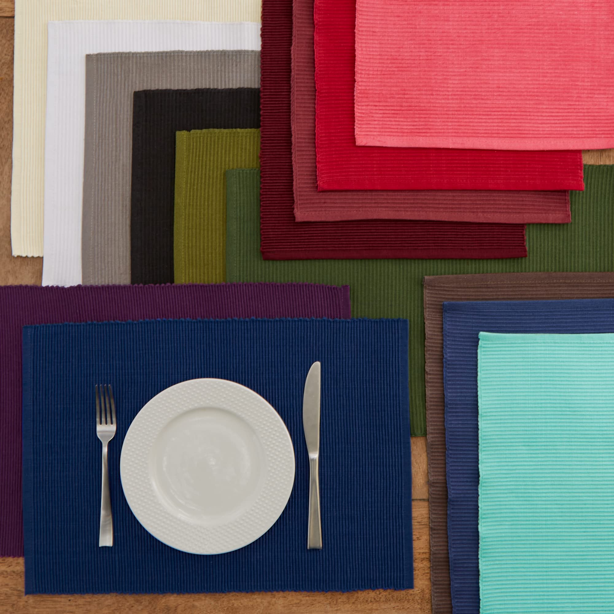 Easy-care DII placemats ready for washing and flat-drying after meals