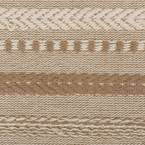 DII Farmhouse braided stripe table runner on table ready for casual dining.