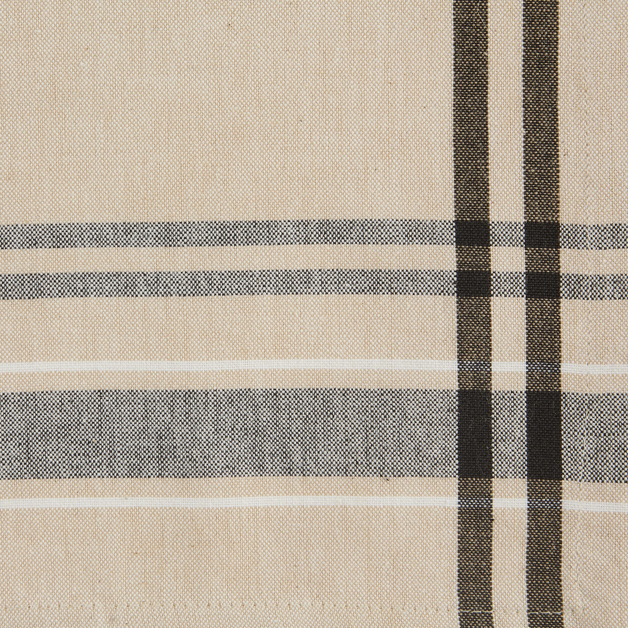 DII French Stripe close-up showing 1-inch hem and cotton texture