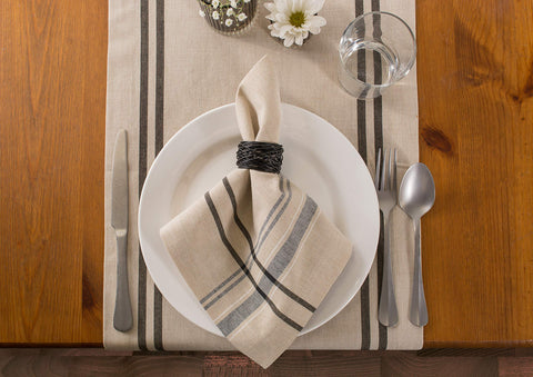 DII French Stripe cotton-weave texture detail for everyday dining