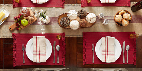 DII tango red placemats 6pc on table for everyday dining