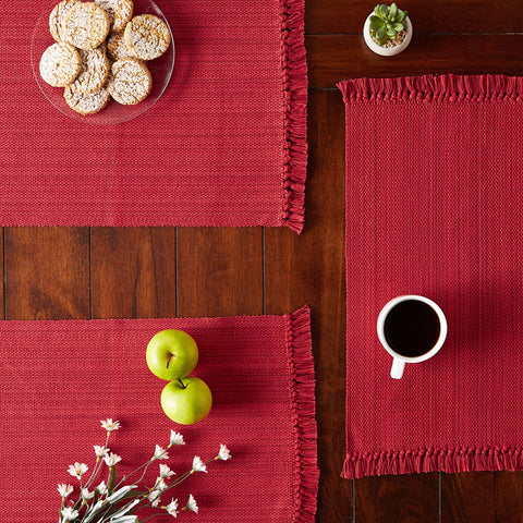 DII placemats tango red stacked set adds casual elegance to meals