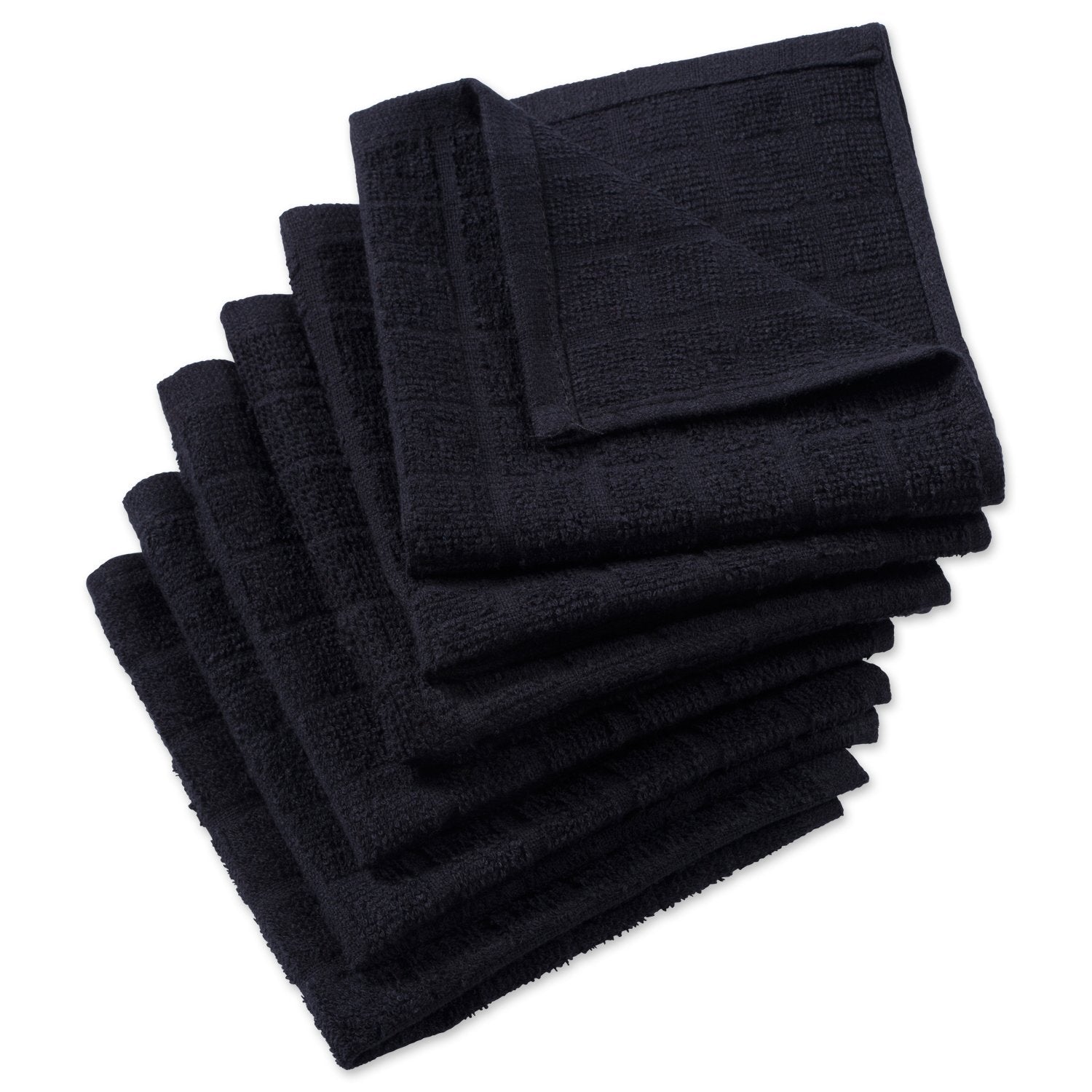 DII windowpane dishcloth 12x12 black, highly absorbent for quick kitchen cleanup.