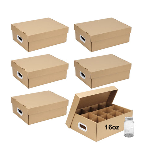 DIICCYO mason jar storage box side view with handle for easy transport and organization.