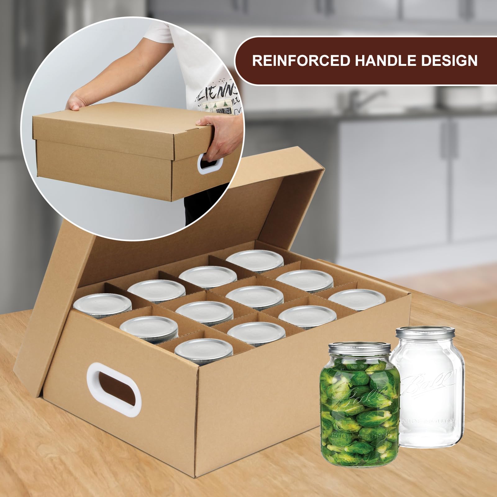 DIICCYO mason jar storage box stackable design enhances pantry organization and space efficiency.