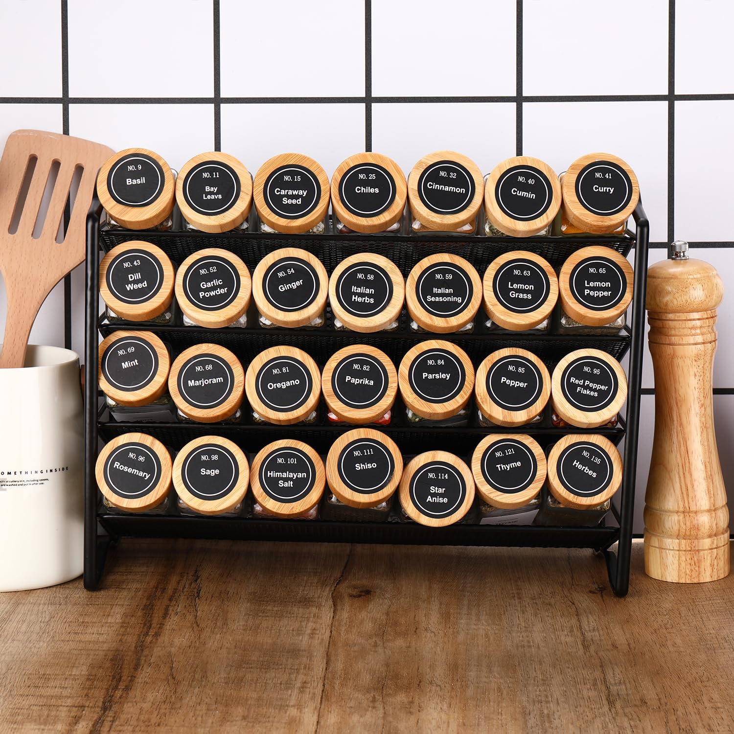 DIMBRAH black round labels for easy jar naming