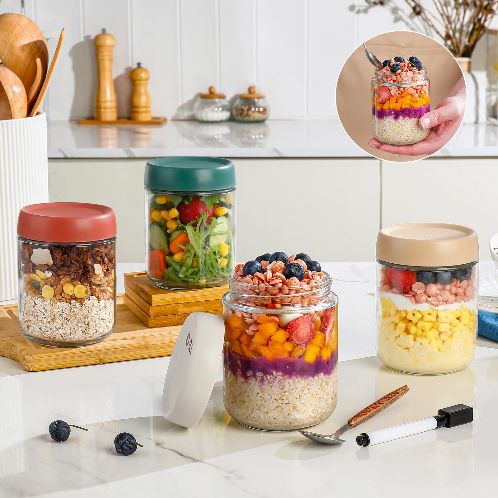 DIMBRAH wide-mouth 16oz jar for easy filling and cleaning.