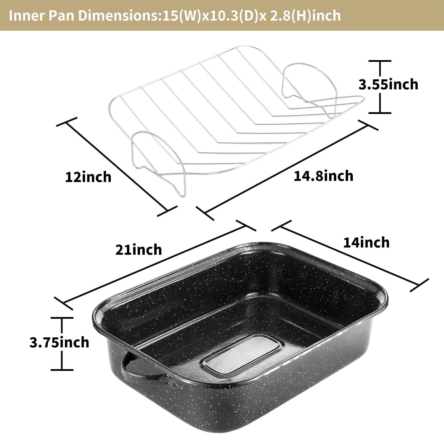 DIMESHY dishwasher-safe roasting pan for quick cleanup after meals.