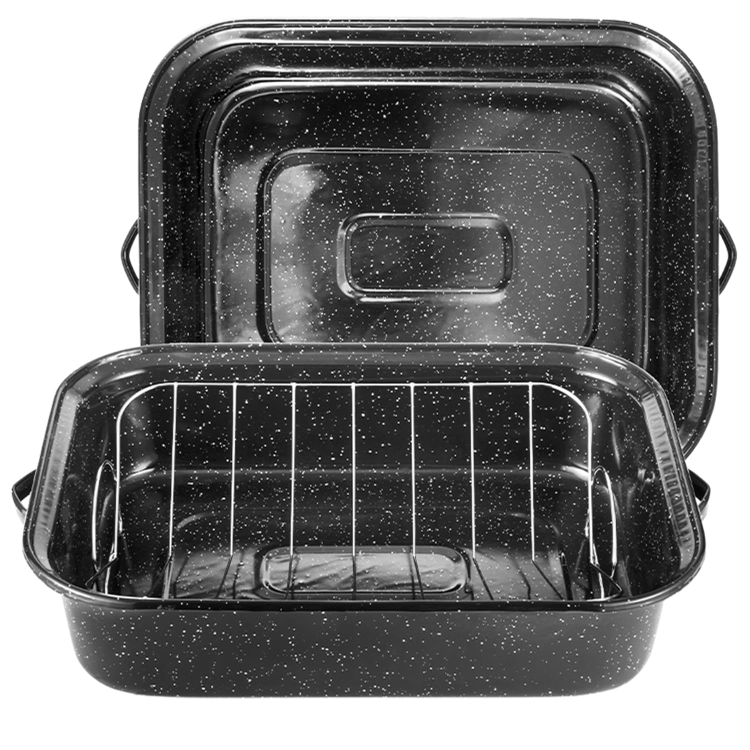 DIMESHY roasting pan with lid ready for oven cooking of big roasts.