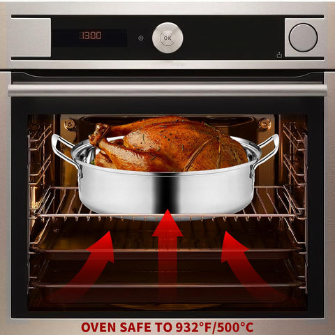 DIMESHY turkey roast in pan showing juicy browning and ample space