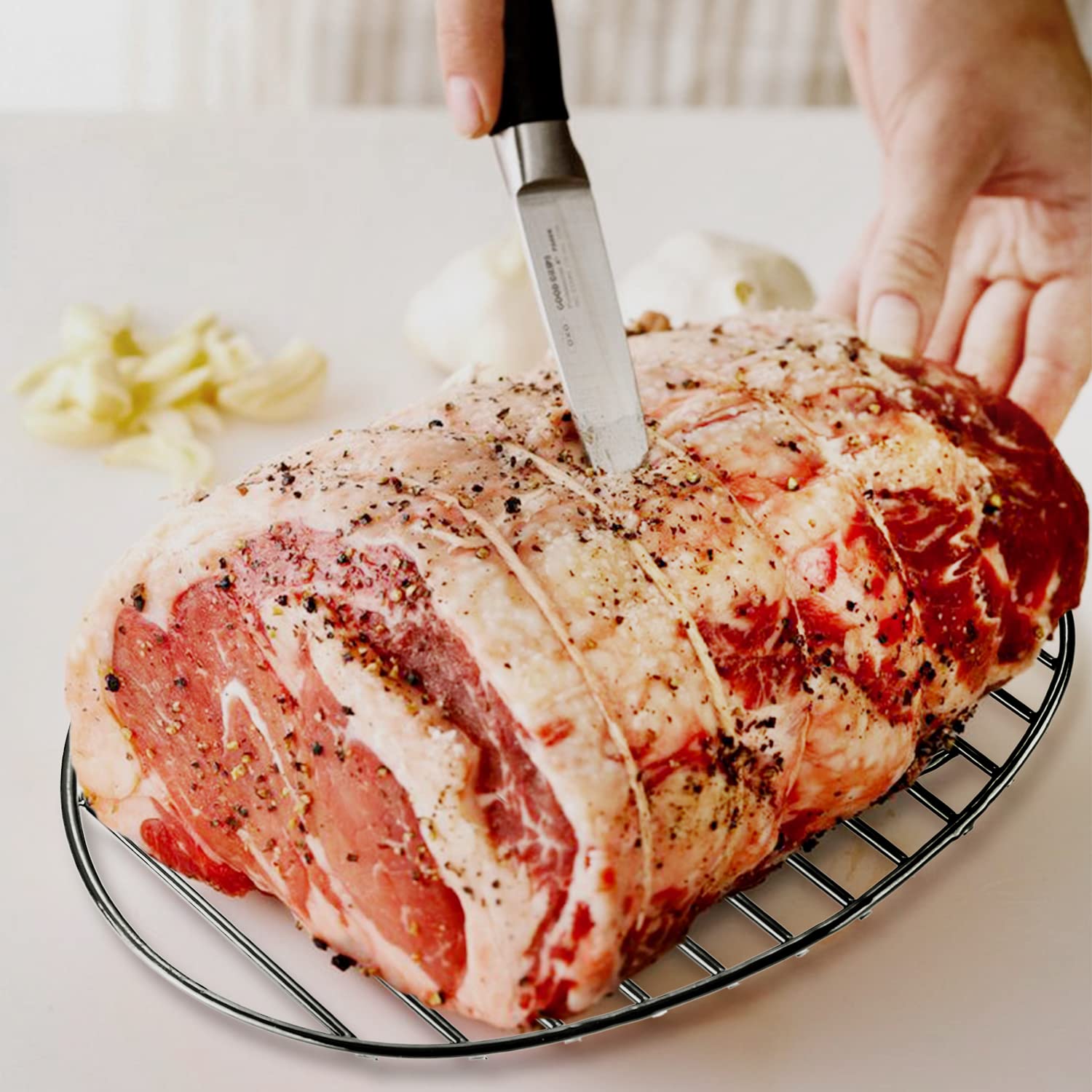 DIMESHY roasting rack easy-clean surface stays shiny after use