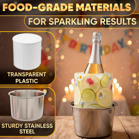 DIMROM fruit-inside-ice-mold freezes fruit accents for vibrant party decor.