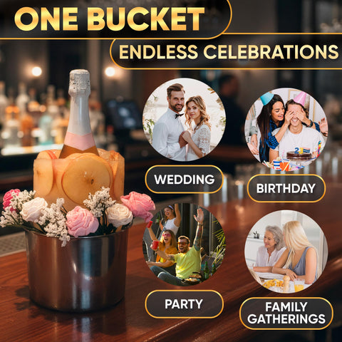 DIMROM party-ice-bucket-cooler keeps drinks cold at gatherings.