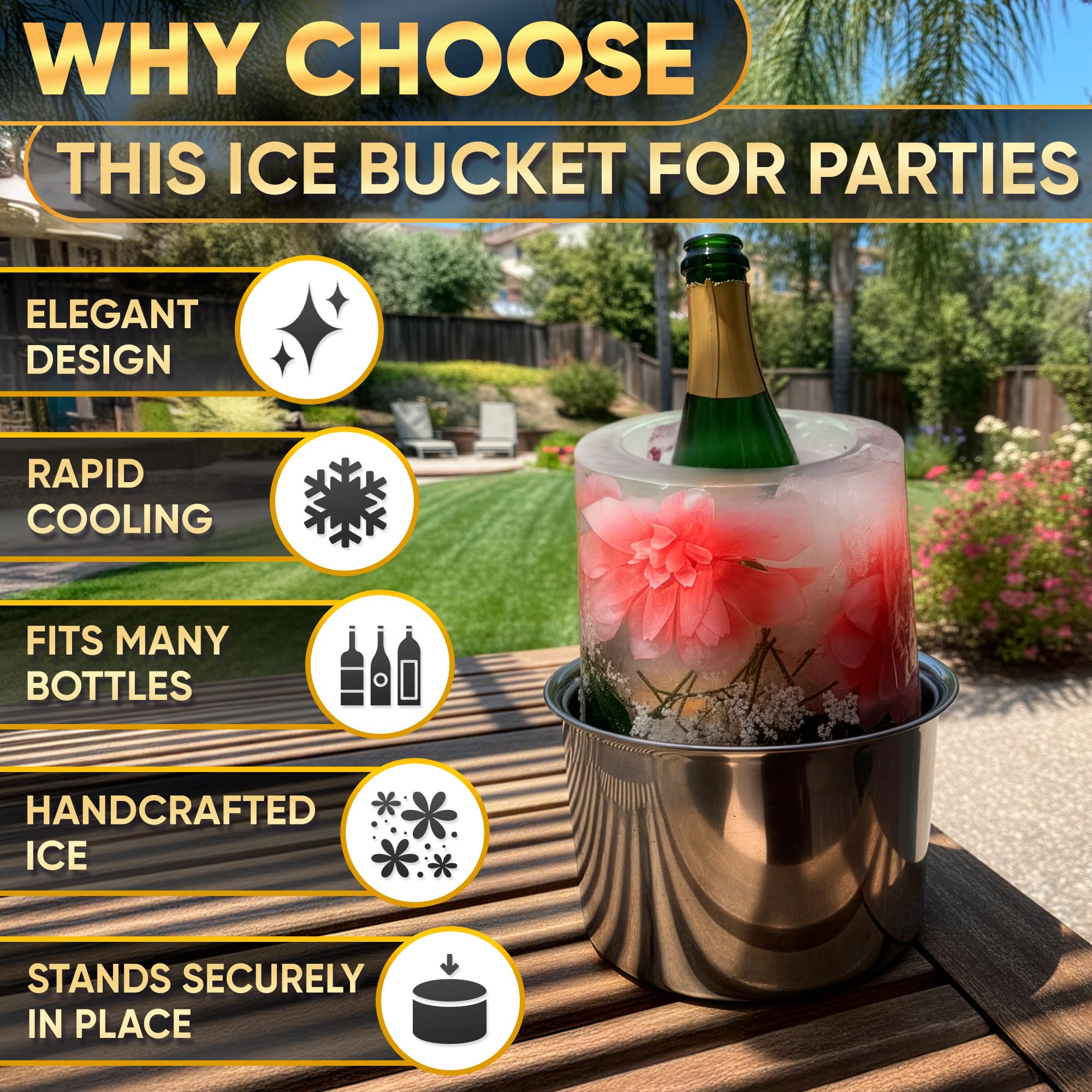 DIMROM valentine-decor-ice-bucket doubles as artistic ice sculpture for decor.